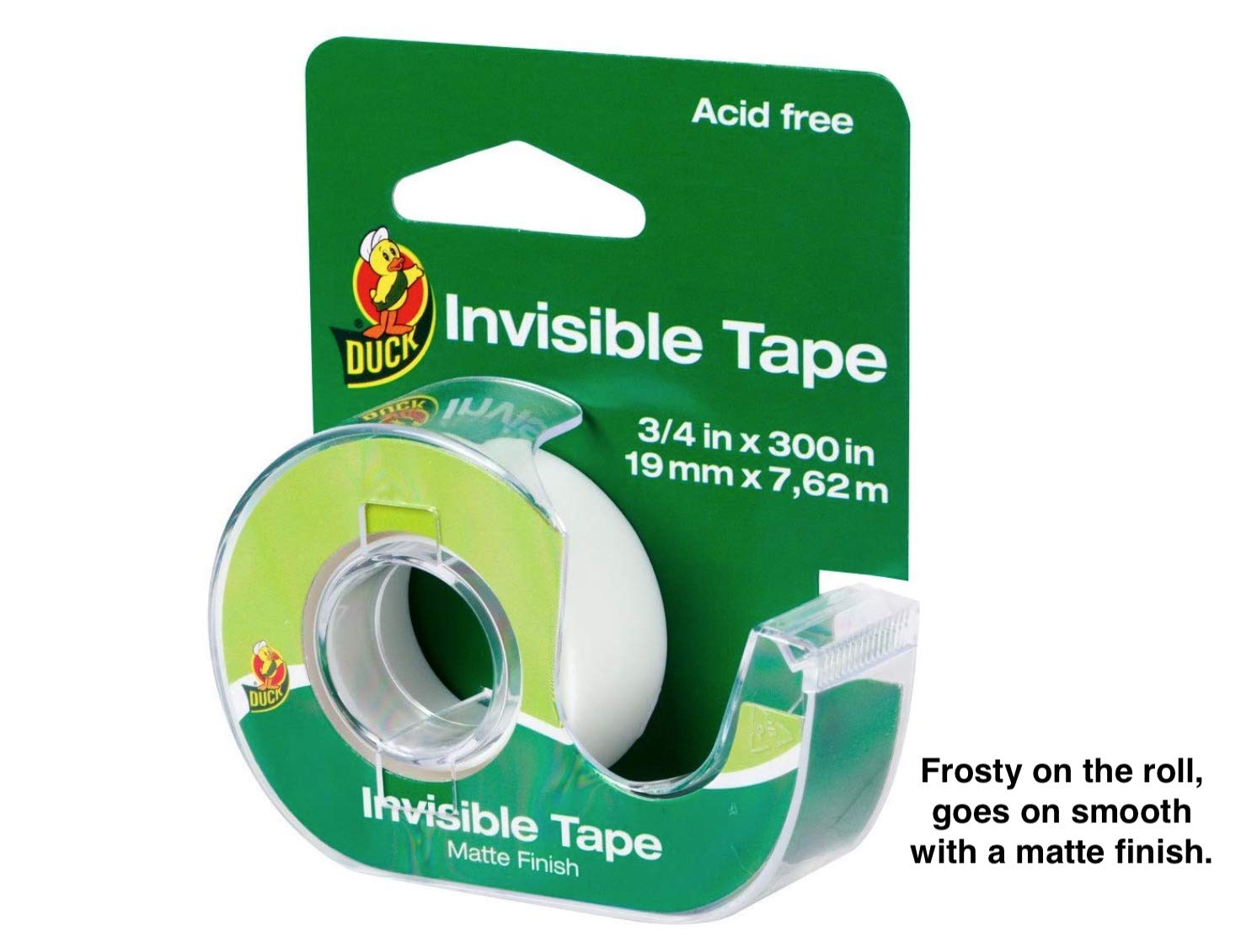 Duck Brand Matte Finish Invisible Tape Gift Wrap Dispenser 3-Pack, Clear, 0.75 x 300 Inches : Office Products