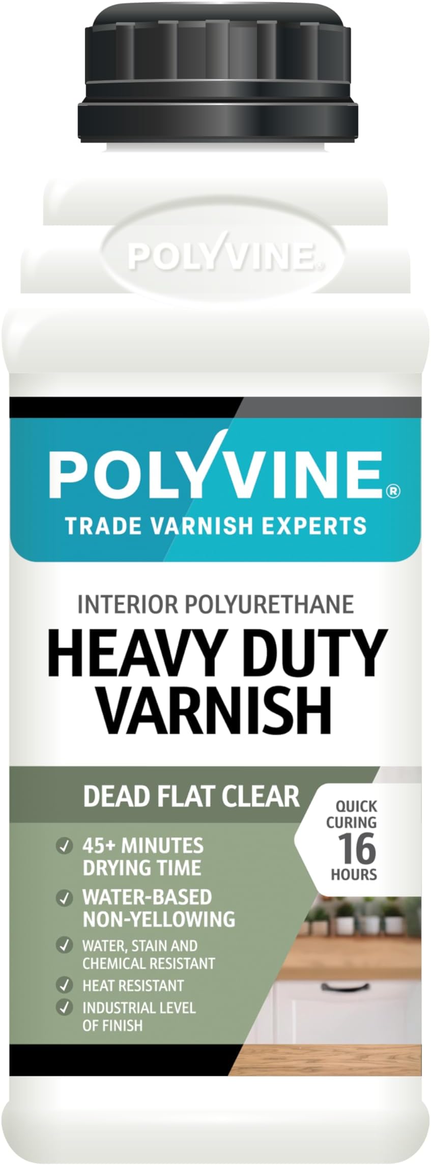 Polyvine Heavy Duty Interior Varnish Satin or Dead Flat – Quick Dry 500ml