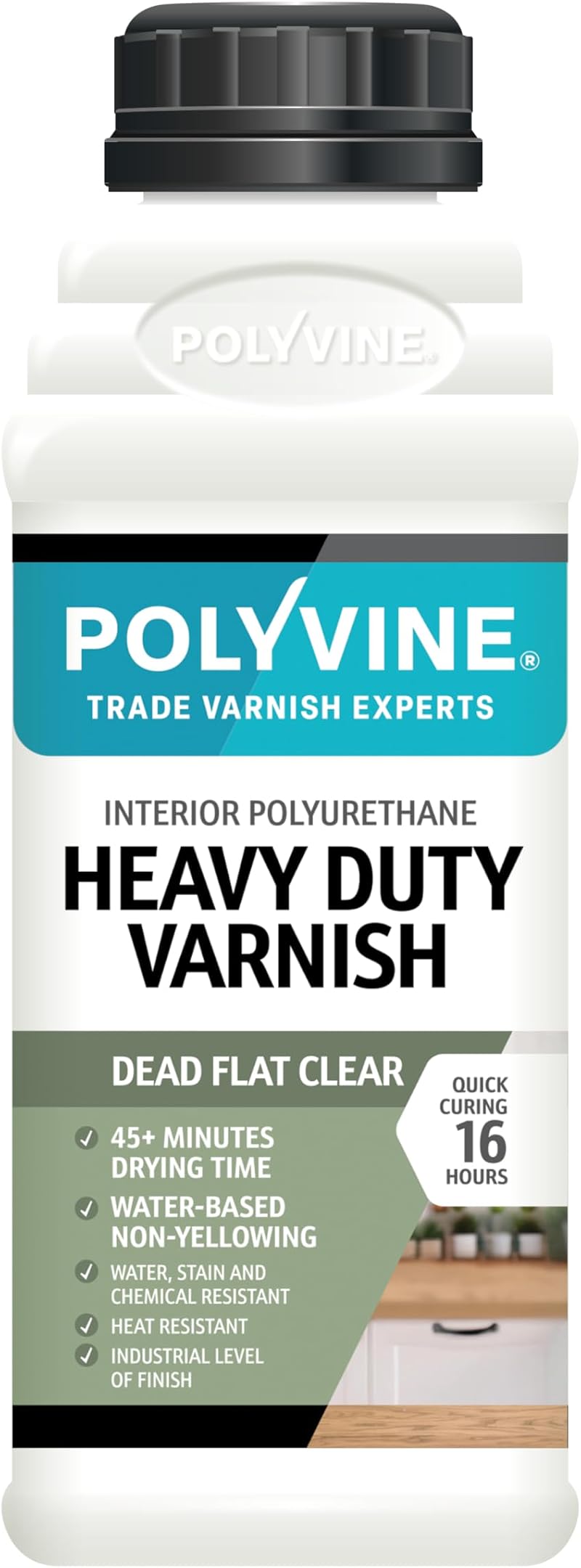 Polyvine Heavy Duty Interior Varnish Satin or Dead Flat – Quick Dry 500ml