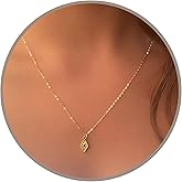 Annika Bella Tiny Rhombus Necklace, Black Cubic Zirconia Necklaces, Geometric Shape Jewelry for Women, Gold Adjustable Chain