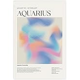 BFXLMKI AQUARIUS Zodiac Wall Art Print, Aquarius Zodiac Art Printable Poster, Aura Gradient Poster, Gradient Wall Art Unframe-style12x18inch(30x45cm)