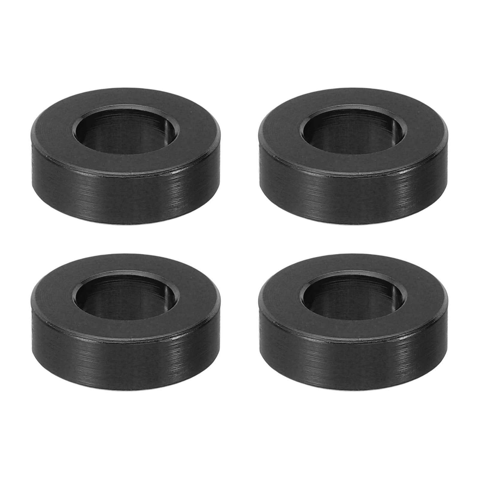 PATIKIL M8 Aluminum Spacer, 4 Pcs Metal Spacers Aluminum 8.2mm ID x 16mm OD x 5mm L Aluminum Spacer Screw Standoff Round for 1/3in or M8 Screw Bolts, Black