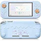 GeekShare Silicone Protective Shell Compatible with Switch Lite, Sweet Soft Ice Cream Cover Case for Switch Lite with 2 Thumb Grip Caps - Mikko (Blue)
