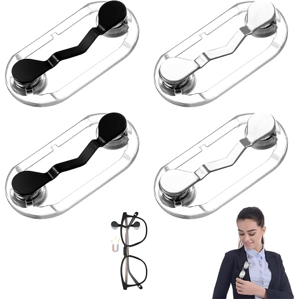 Semazz Magnetic Eyeglass Holder,2 PCS Stainless Steel Glasses Holder Stand Magnetic Eyeglasses