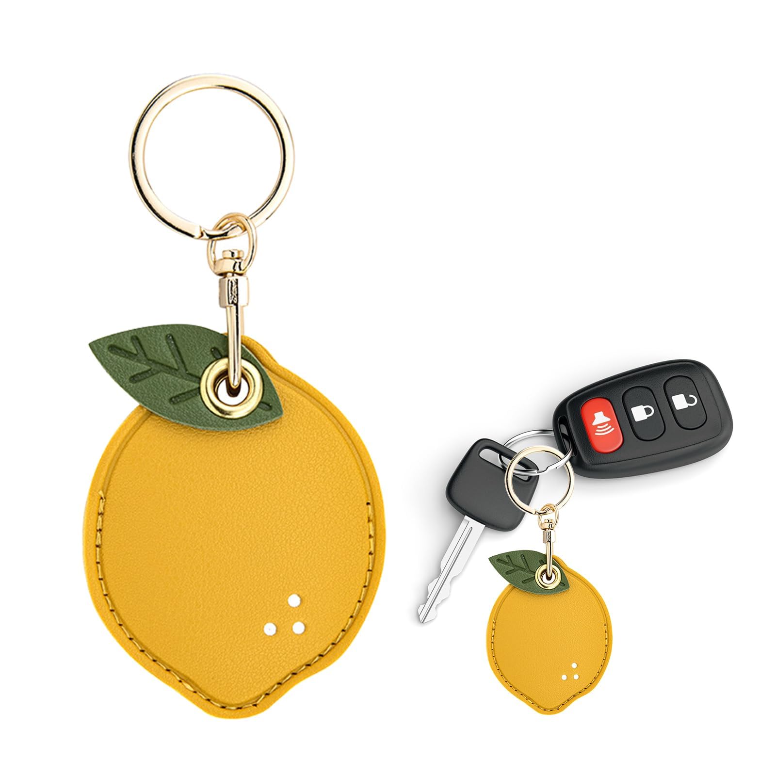 Airtag Case Holder,Cute Leather Case for AirTag Keyring for Keys, Bags, Luggage,Pet Collars - Anti-Lost and Scratch-Resistant Design for Apple Air Tags