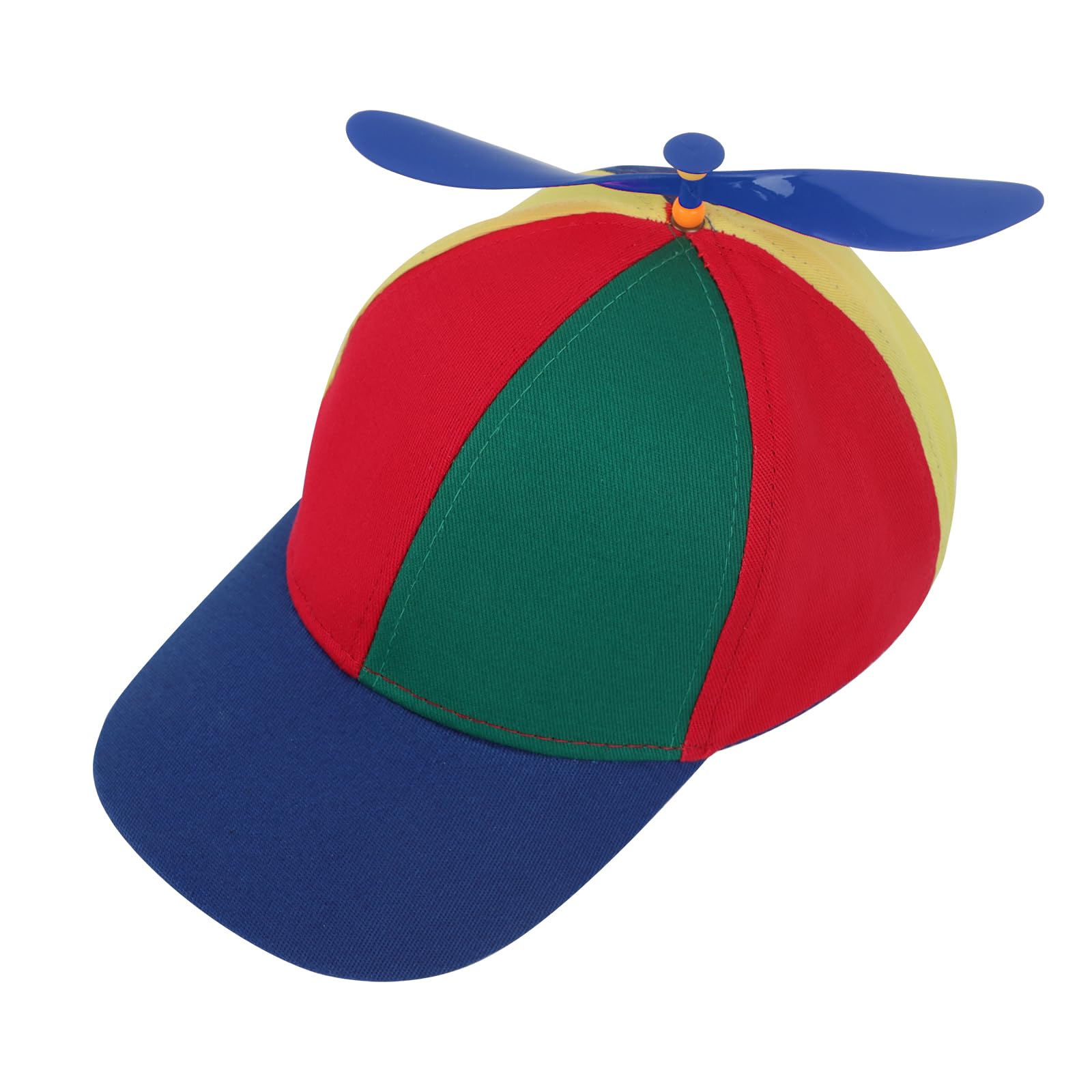 IPENNY Kids Funny Propeller Hat Novelty Colorful Patchwork Baseball Cap Rainbow Rainbow Clown Summer Sun Protection Hat for Outdoor Fancy Dress Party Gifts for Boys Girls 2-9 Yrs (Blue)