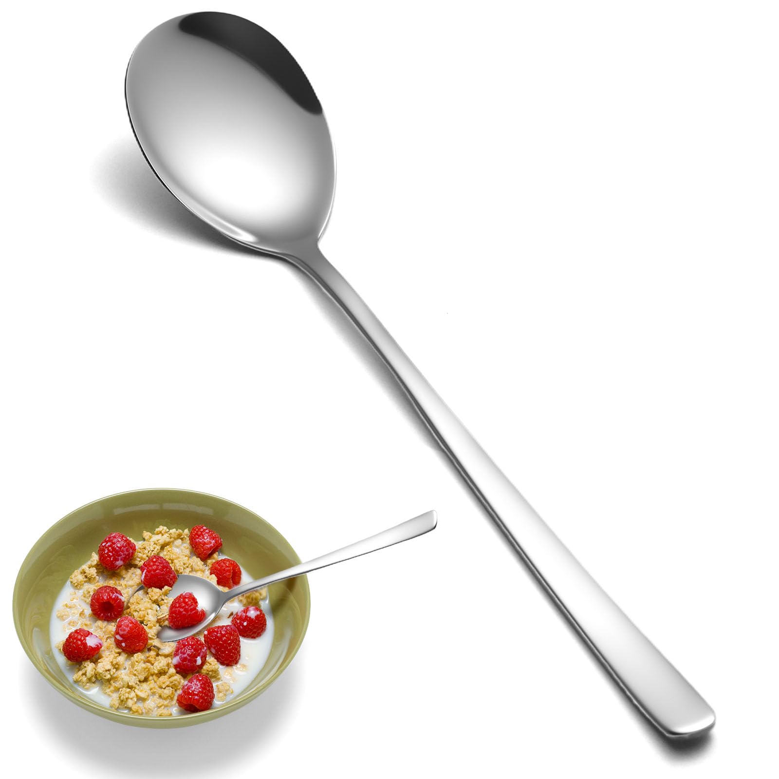 HANSGO Soup Spoons, 8PCS Korean Spoon, 8.5 Inch Stainless Medium