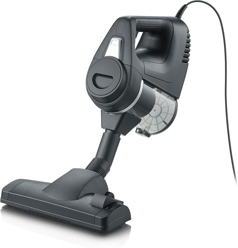 Bodenstaubsauger, kompakt und leicht, beutellos, 600W Starke Saugleistung, Bodendüse für Parkett, Hartböden und Teppich, langes Kabel, Teleskoprohr, 500ml Staubbehälter, schwarz, CY 7080