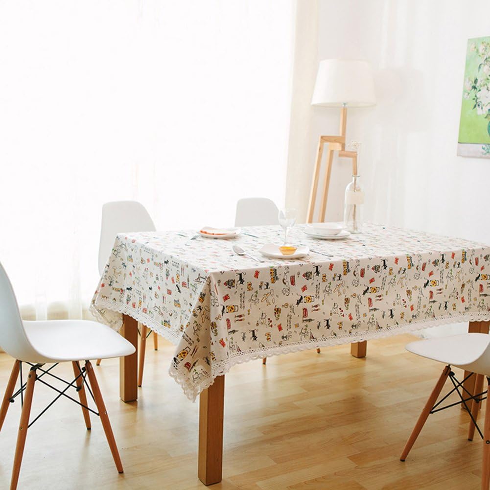 Fashion anime cat restaurant dining tablecloth linen living room decoration party tablecloth Wedding decoration cloth 140 X 200 cm 55x79 inch