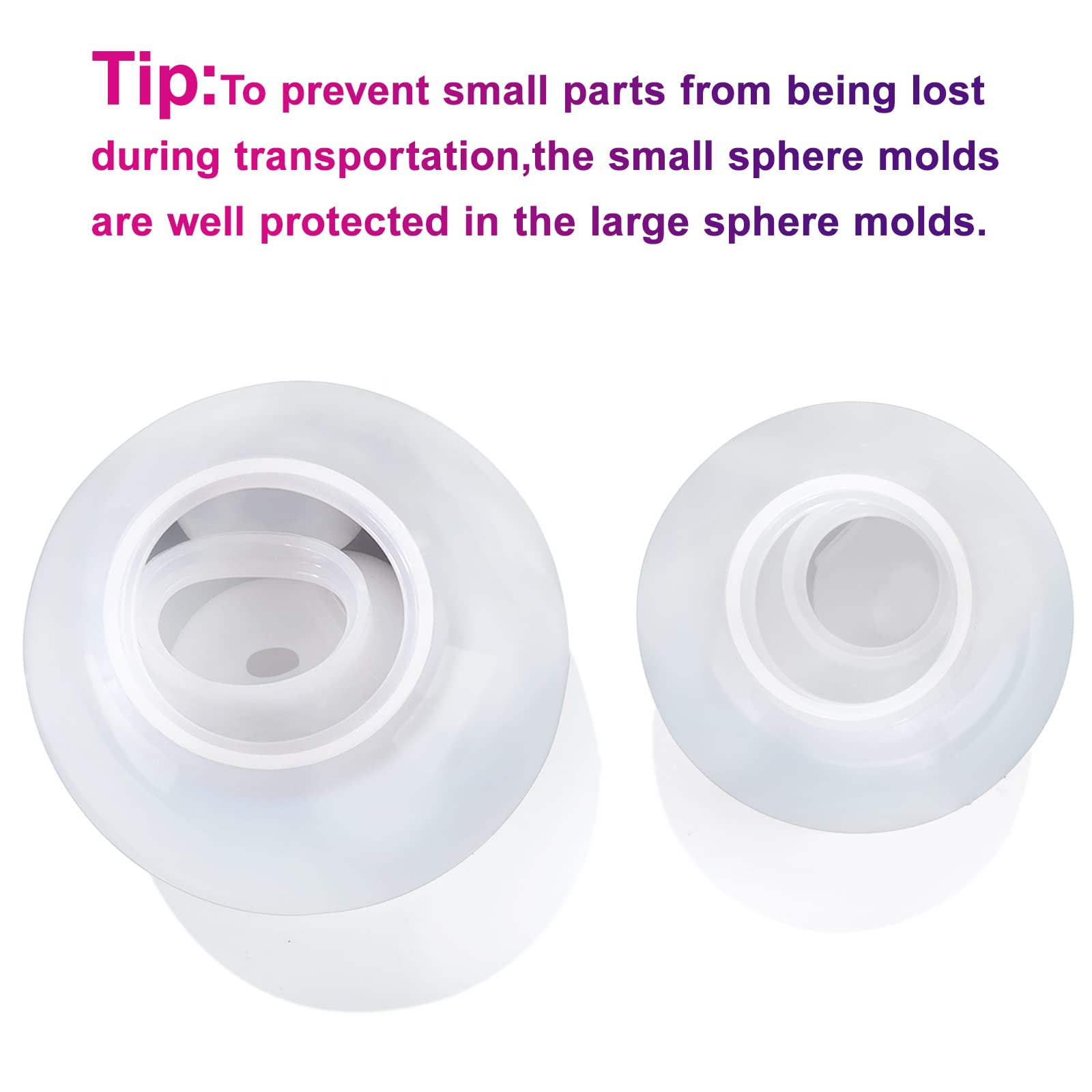 8Pcs Sphere Resin Molds Silicone, BABORUI Upgraded 3D Seamless Ball Shapes Silicone Molds for Resin Casting, Large Globe Epoxy Resin Molds for Home Decor, Flowers Preservation