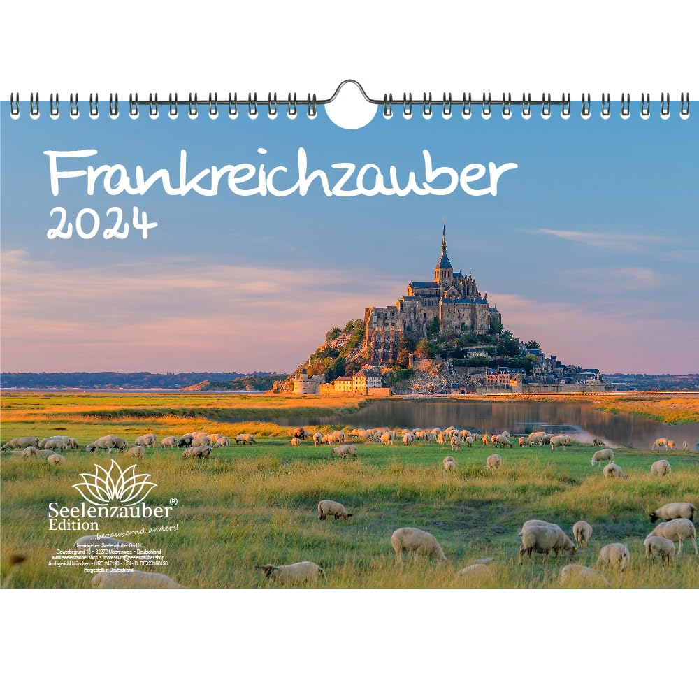 French Magic DIN A4 Calendar for 2024 France Provence Paris Holiday Travel Seelenzauber
