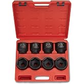 NEIKO 02392A 3/4" Impact Socket Set, 3/4&rdquo; Drive, 8 PC Jumbo Sockets, SAE Standard Sizes 2-1/16 Inch to 2-1/2 Inch, Chrome-Moly Cr-Mo Steel