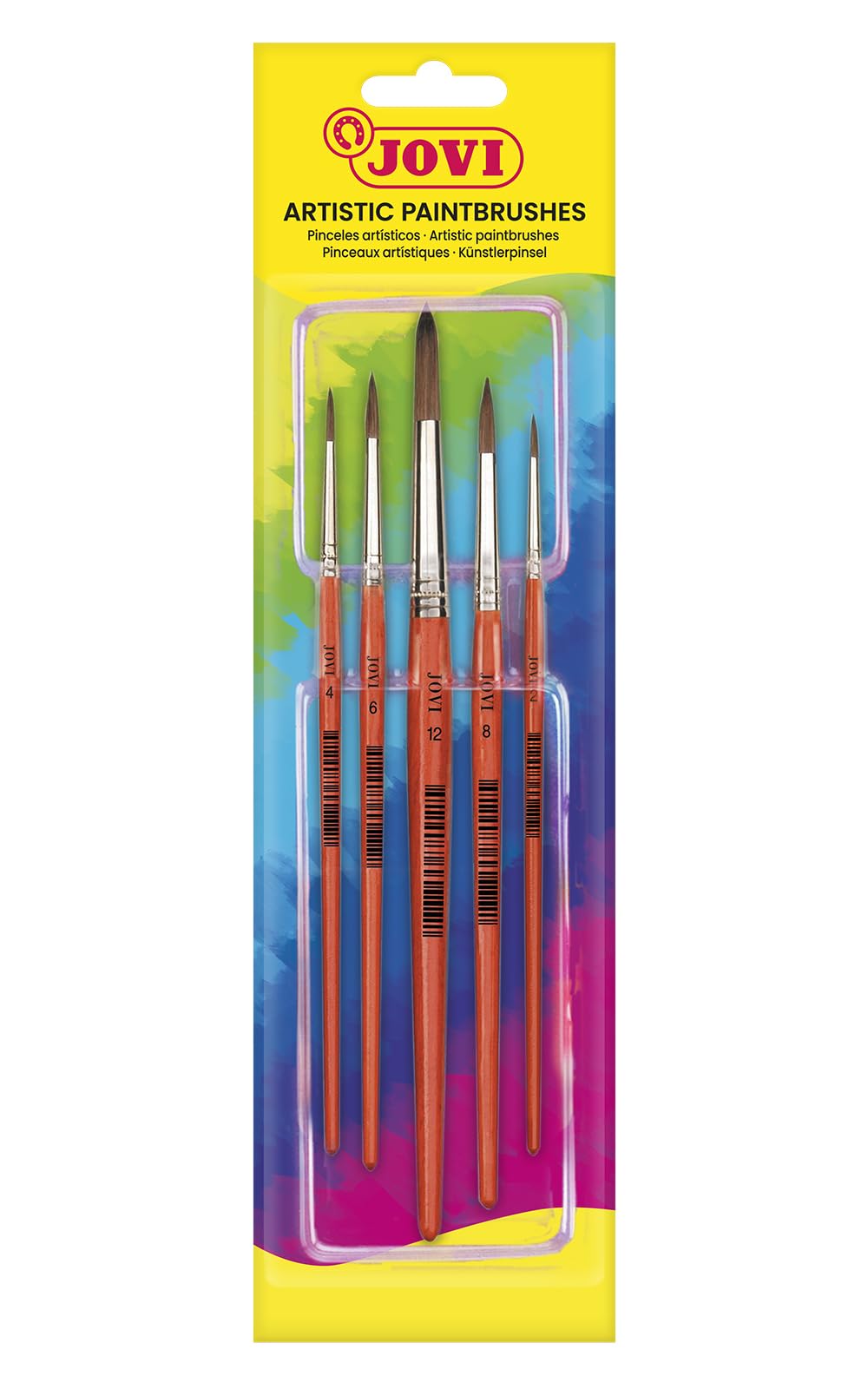 Jovi B329 Blister Pack 5 of Pony-Hair Brushes - Sizes 0, 4, 6, 8 and 12-8185 โ image 1