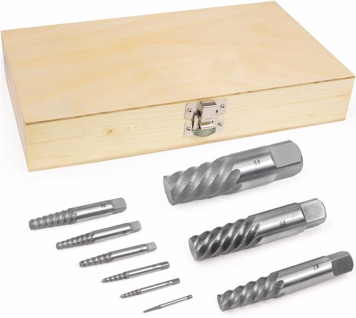 9PC JUMBO SCREW EXTRACTOR SET BOLT STUD PIPE REMOVER EZ EASY OUT 5/64 - 1 1/16"