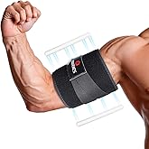 FOWRAES Bicep Tendonitis Brace with Support Bar - 2 Pack Arm Compression Sleeve Tricep Bicep Support Bands for Upper Arm Pain Relief, Muscle Strains & Inflammation, Fits Men/Women(Black,Large)