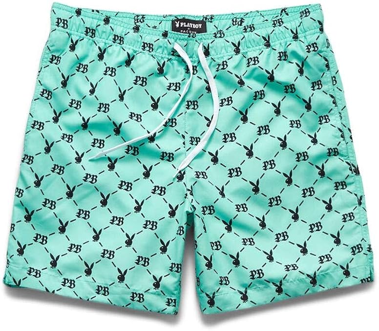 PacSun Playboy Men's Monogram 17" Swim Trunks