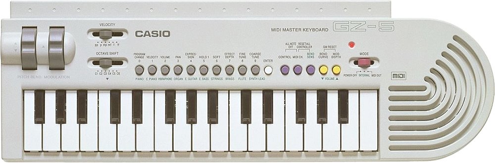 CASIO・MIDIキーボード「GZ-5」取扱説明書 ＆ 純正ACアダプター付き CASIO・音源内蔵MIDIキーボード「GZ-5」純正ACアダプタ＆取扱
