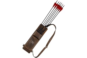 Valhalla Gear, Rectangular Archery Back Arrow Holder, Vintage Quiver for Shooting Practice, Training, Full Grain Leather, Handmade Archer Accessories, Bourbon Brown