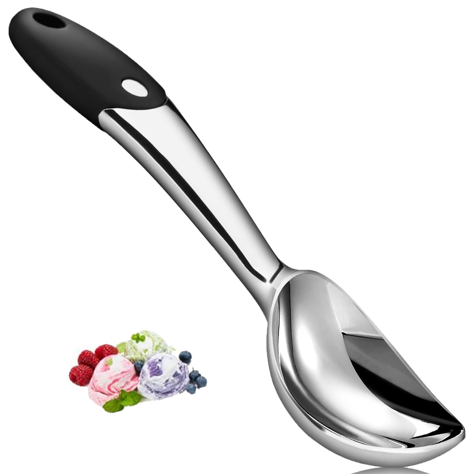 CUESVAP Premium Ice Cream Scoop, Non-Stick Icecream Scooper Made of Zinc Alloy for Melon Baller and Cookie