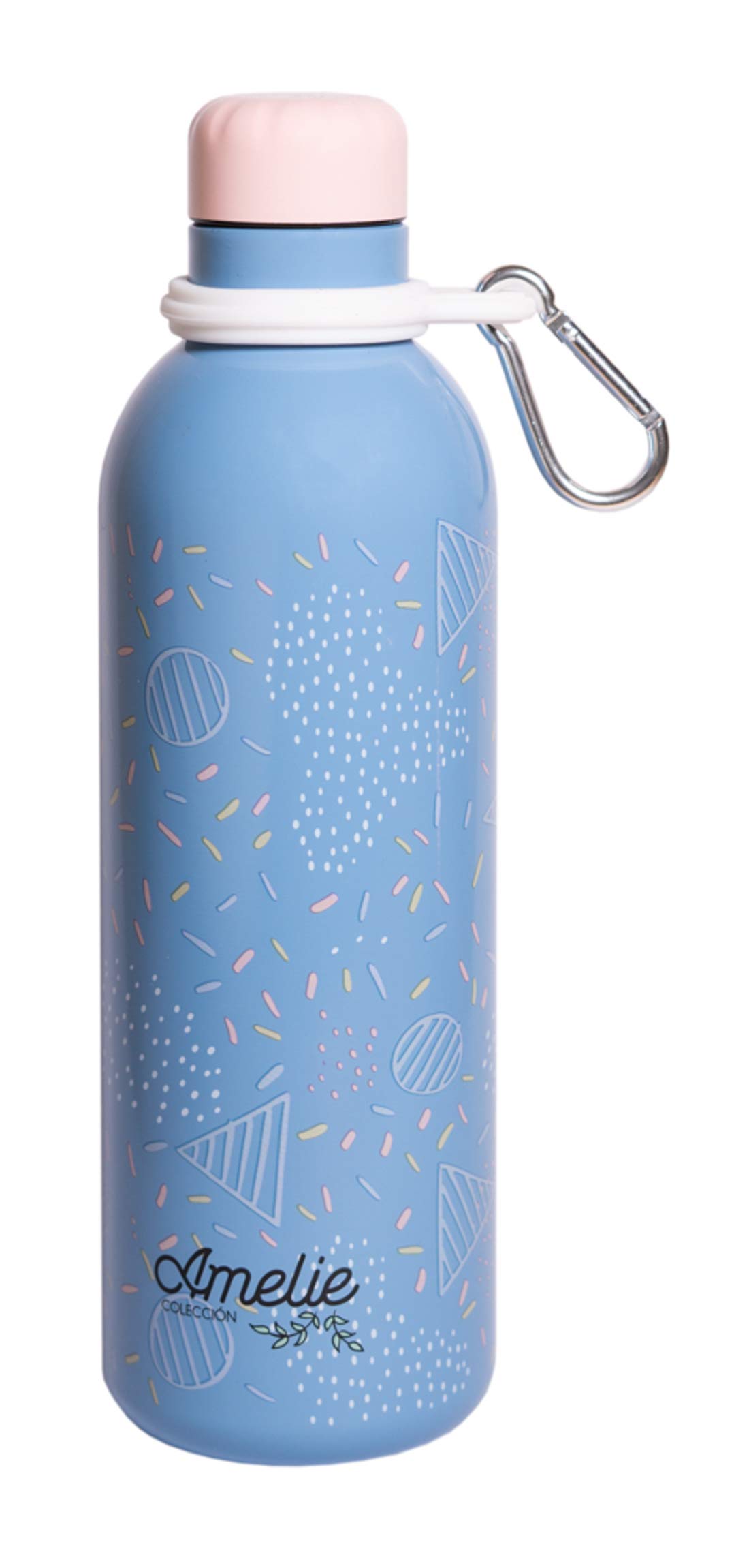 Grupo Erik Metal Water Bottle 500ml / 17oz - Amelie | Hot and Cold Water Bottle Stainless Steel, Cute Travel Bottles Gym | Cute Gifts Under 20 Pounds