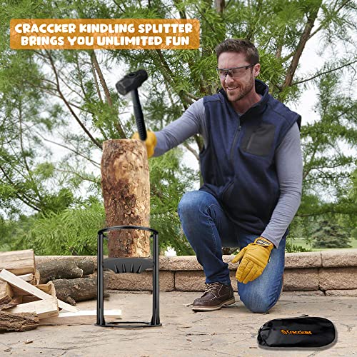 Log Splitter Wood Splitter Kindling Wood Cracker with 4LB Sledge Hammer