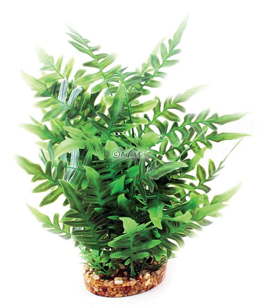 Aqua One Vibrance - 25cm Aquarium Green Fern With Gravel Base (L) 28208