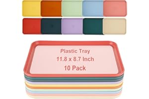 DIRBUY 10 Pack Plastic Art Trays - 11.8 x 8.5 x 0.6 Inch, Stackable, Multi-Colored Craft Trays for Beading, DIY Projects, Organizing Supply