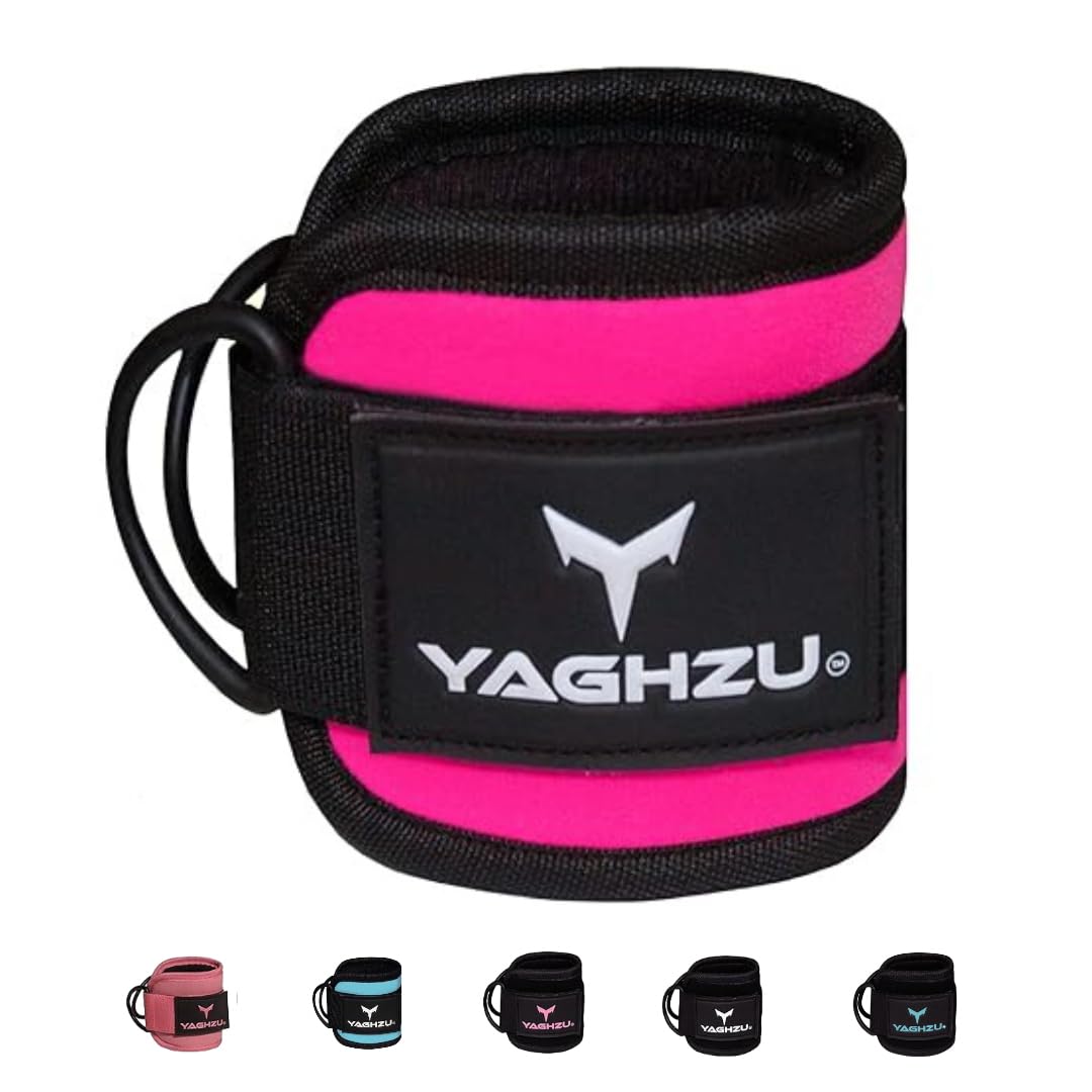YAGHZU Ankle Strap for Cable Machine - Padded Ankle Cable Attachments for Gym - Adjustable Leg Straps for Working Out - Ankle Cuffs for Cable Machine - Kickback Ankle Straps for Glute Workouts