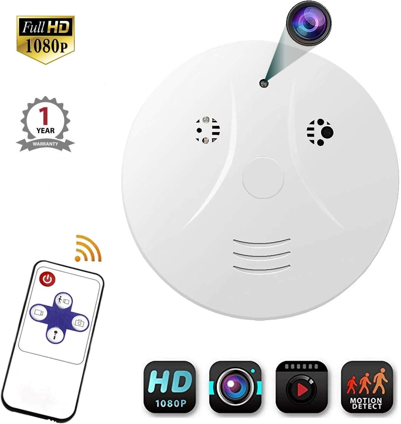 Smoke Detector Camera, Viiwuu Upgrate Hidden Cameras 1080P Video Camera for Indoor Home Security Monitoring Nanny Cam Motion Detection Hidden Cameras