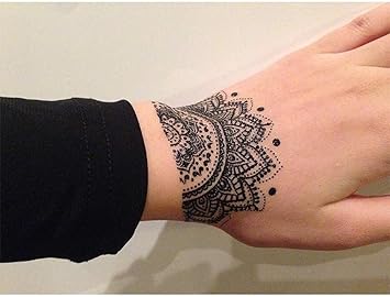 Tatuajes Temporales Con Roseton De Mandalas Y Flores De Loto Para