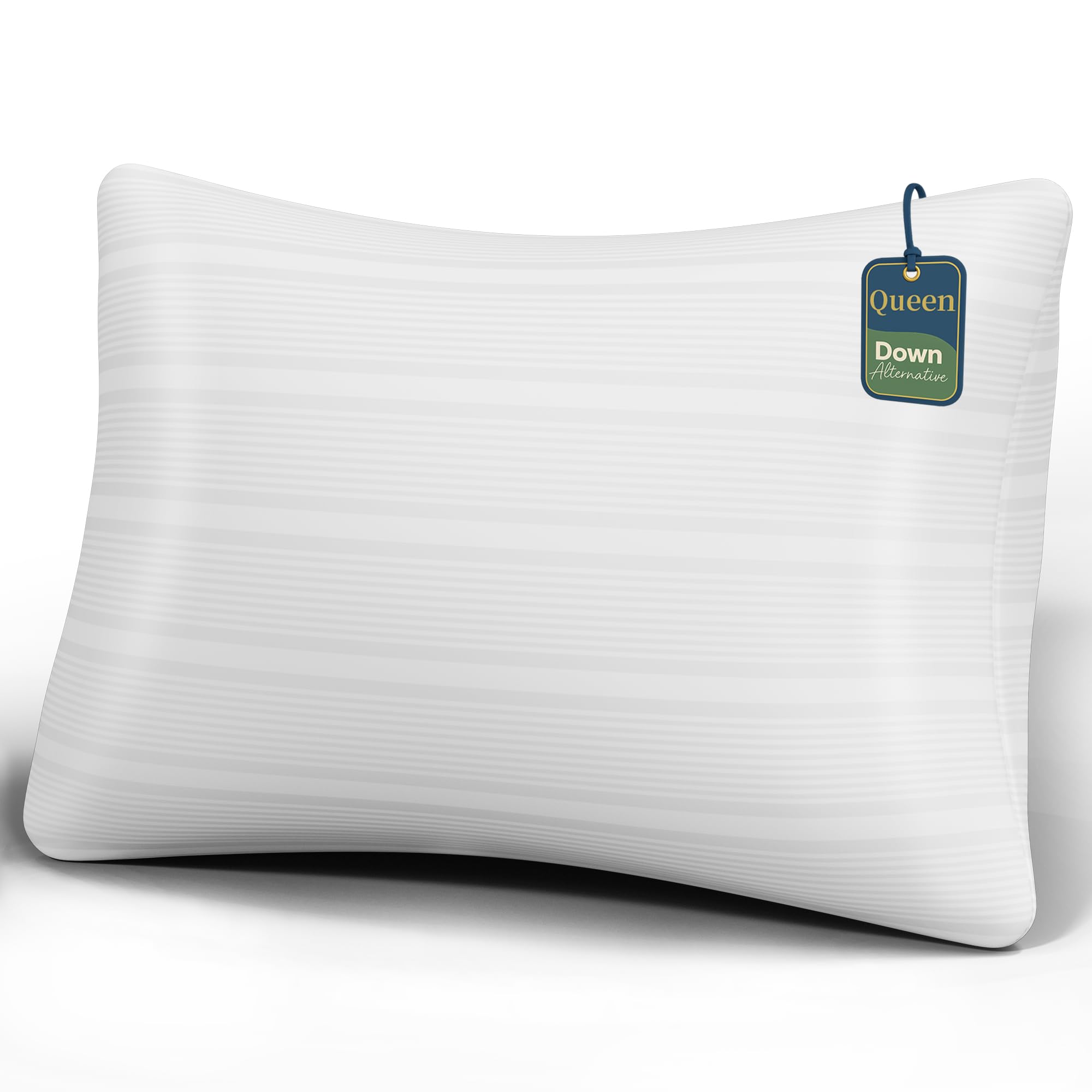 LOVELYREST Pillow Queen Size, Queen Pillow 1 Pack with Adjustable Down Alternative Polyester Fiber Fill, Hotel-Quality Comfort for Side, Back & Stomach Sleepers