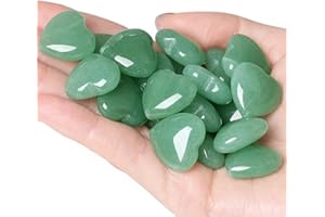 QINJIEJIE 10 PCS 0.8 * 0.8 Inches Thicken Heart Crystals Amethyst Natural Healing Crystal Polished Hearts Carved Stones Rose Quartz Palm Gemstones Reiki Energy Balancing Worry Stone Meditation Love Gift