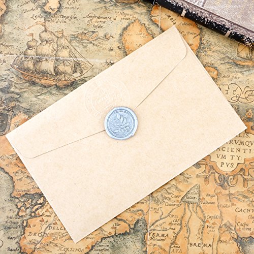 Vintage Wax Seal Stamp with Classical Patterns for Invitations Wooden Handle & Antique Brass Head (Vintage Leaf) - Thumbnail 5