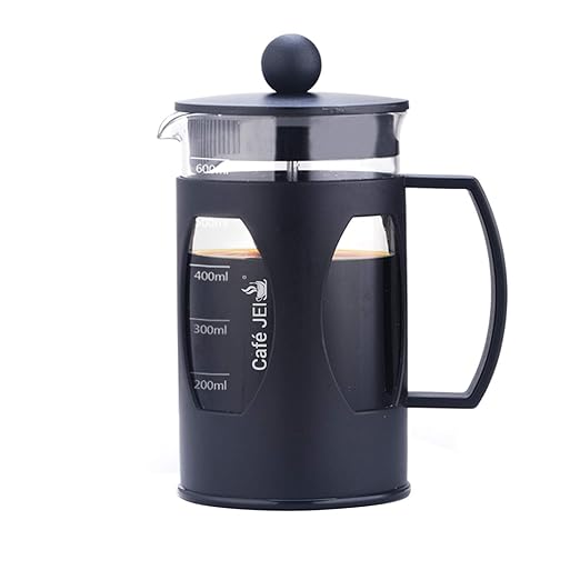 Cafe JEI French Press Coffee and Tea Maker 600ml with 4 Level Filtration System, Heat Resistant