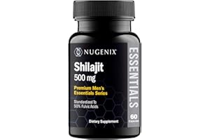 Nugenix Essentials Shilajit Capsules Supplement for Men and Women - 500mg, Standardized to 50% Fulvic Acids, Himalayan, 60 Capsules