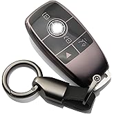 WNILIAN for Mercedes Benz Key Fob Cover TPU Key Case with Keychain Protection Accessories fit for 2019-2025 A-Class B-Class C-Class E-Class GLC GLE GLS EQA EQB GLA GLB