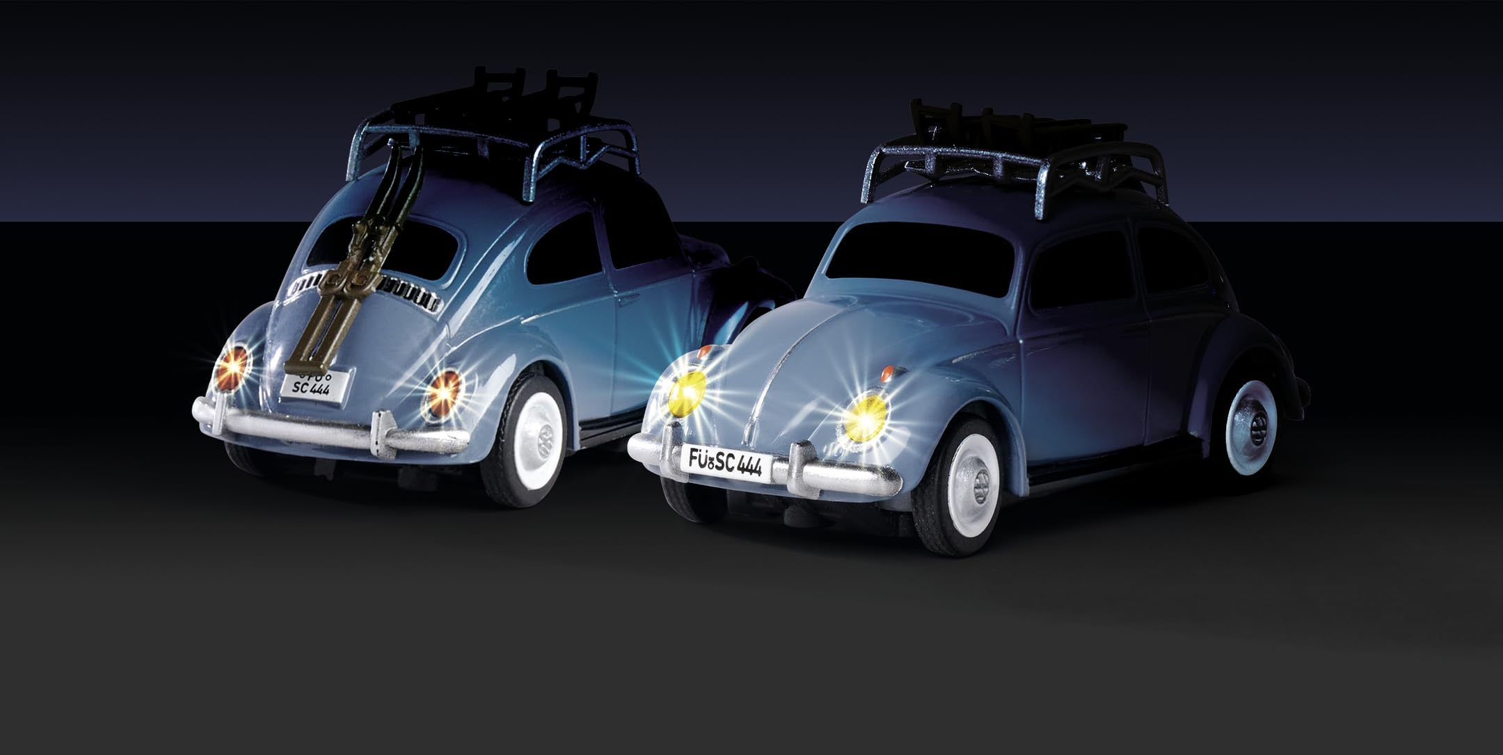 Carson 500504149 1:87 VW Beetle Wintersport Version 2,4GHz 100% - Fahrfertiges Modell, RC Auto, H0 Auto,RC Modell,Diorama Fahrzeug, Blau 6