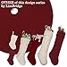 LimBridge Christmas Stockings, 2 Pack 15 inches Mid-Size Classic Knit Knitted Xmas Rustic Personalized Stocking Decorations for Family Holiday Season Decor