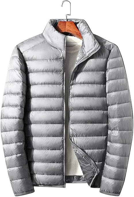 Amazon 在庫処分 超軽量 ウルトラライト ダウンジャケット メンズ ダウンコート ライトダウン 立ち襟 ファスナー ポケット付き 薄手 軽量 冬服 保温性 撥水性 防風 防寒 通勤 通学 ビジネス カジュアル 収納ポーチ付き メンズファッション コート ジャケット 通販