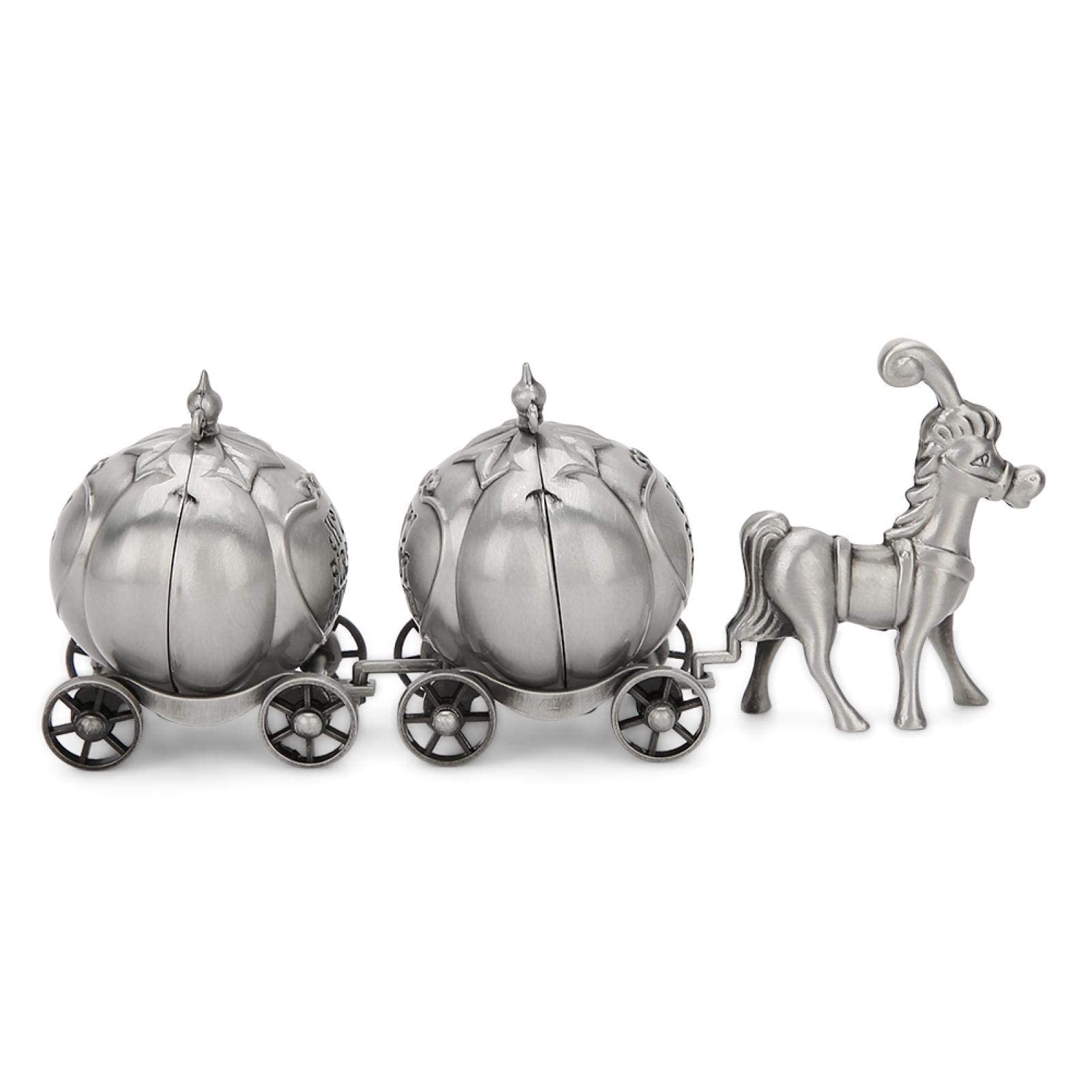 HERCHR Silver Tooth Holder, First Curl and Tooth Keepsake Box,Carriage Shape First Tooth Silver Plated Cinderella Carriage,Tooth Box,Tooth and Curl Keepsake for Boy or Girl