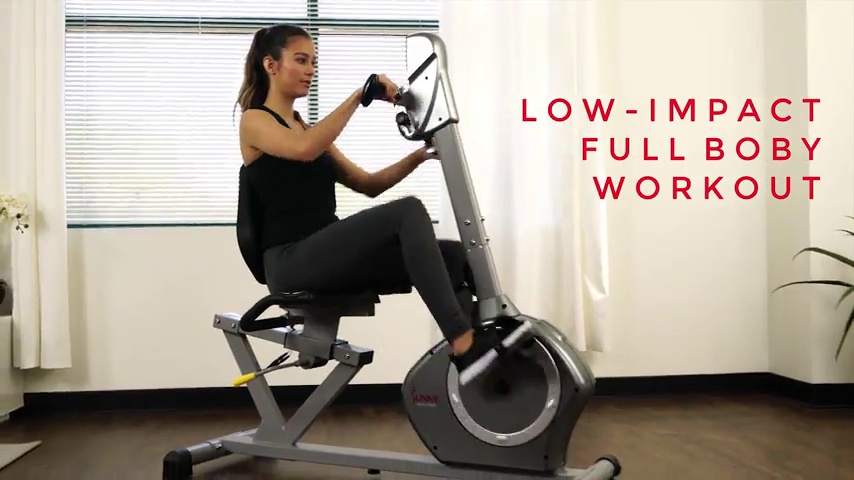 sunny health and fitness recumbent bike with arm exerciser