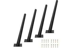 LOSODONA 12 Inch Table Legs Oblique Furniture Legs Set of 4 Metal Table Legs Modern Style Sofa Legs Chair Legs Heavy Duty Sofa Replacement Feet for Couch, Nightstand, Ottoman, Cupboard (Black)