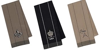 Amazon Com Design Imports French Themed Kitchen Towels Set Of 3