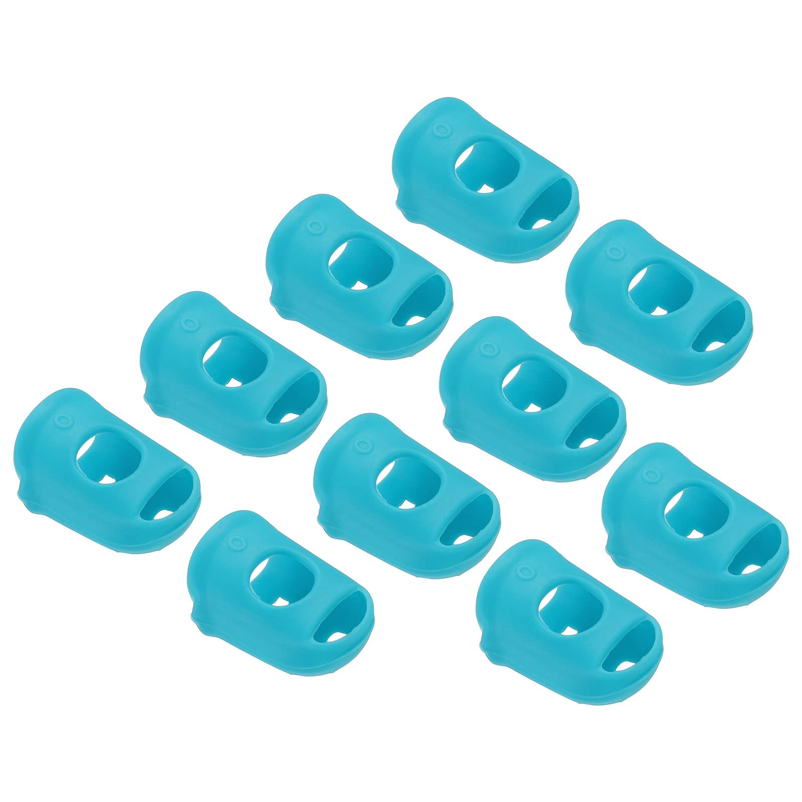PATIKIL Finger Tips Anti Slip Fingertip Protector, 10 Pack Silicone Finger Guard for Paper Sorting Sewing Guitar Playing, Light Blue XS Size