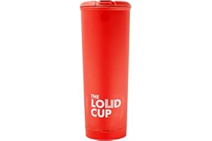 LOUD CUP The LoudCup 20 oz Tumbler + Stadium Horn with Snap-Fit Lid (Rooster Red) - Insulated Cup Reusable Water Bottle Coffee Travel Mug - Worlds Loudest Cup for Game Day