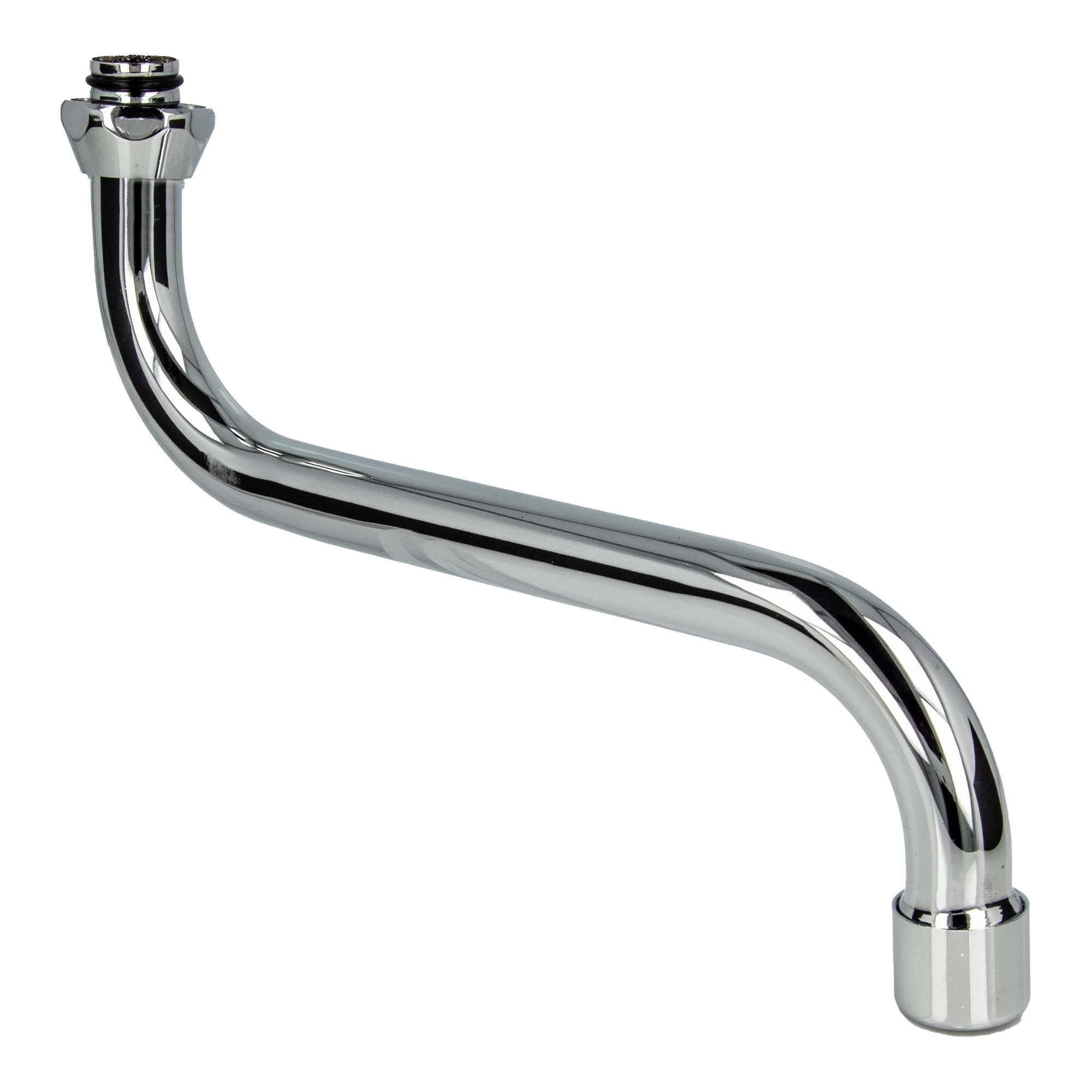 tecuro S-Spout for Wall Fittings Chrome-Plated/Length 200 mm / 3/4 Inch Connector with Conical Washer for 18 mm Diameter Fitting
