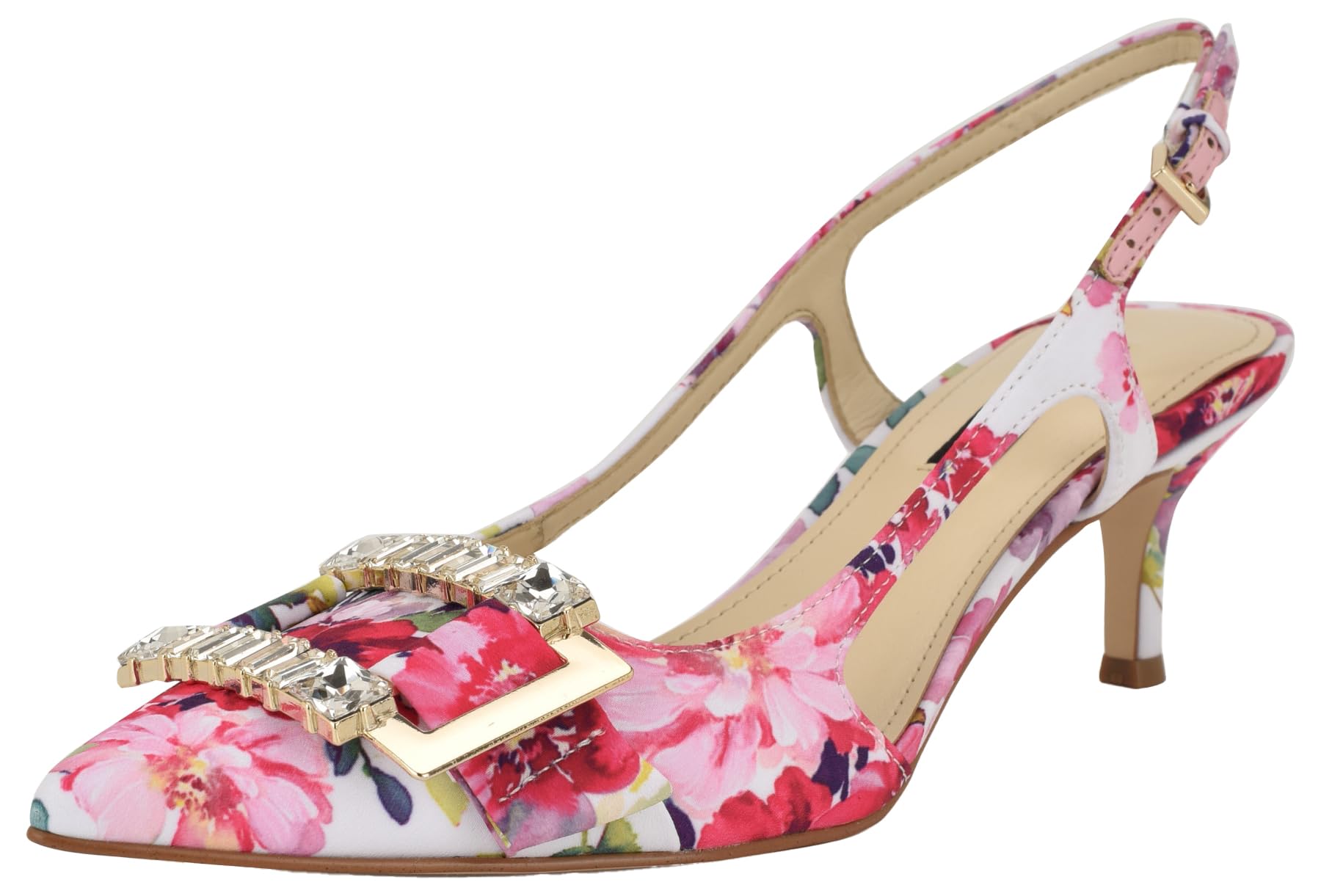 Nine West Women’s Neeri Pump, Pink Tea Party Floral Multi 660, 9.5