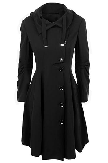 Cupshe Fashion Women's Waisted Hooded Casual Trench Coat Jacket (M)