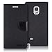 Goospery Canvas Wallet for Samsung Galaxy Note Edge Case (2014) Denim Stand Flip Cover (Black) NT4E-CAN-BLK