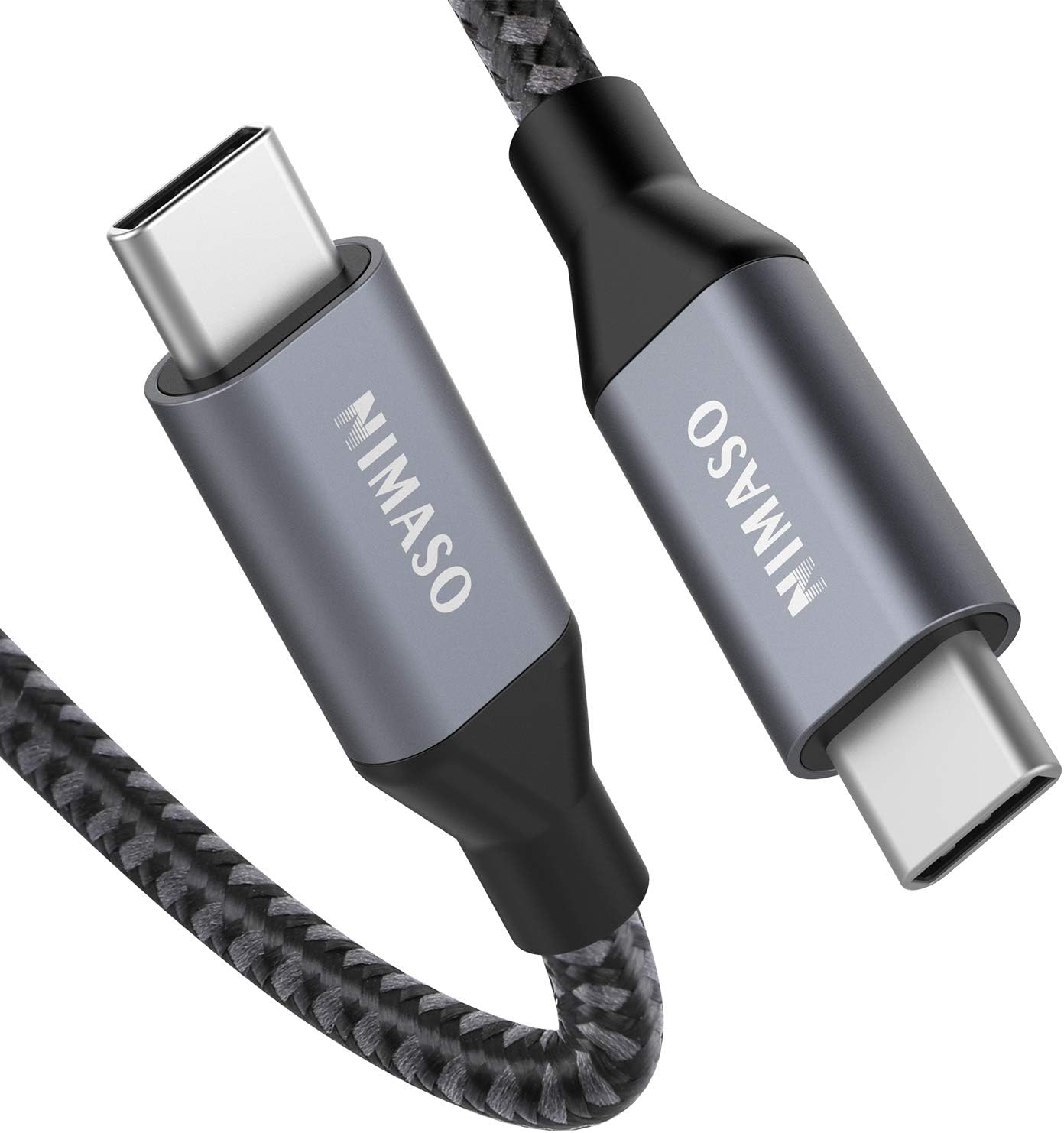 USB C to C Cable 5A Fast Charging, Nimaso 6.6ft 100W PD USB C to USB C Cable Nylon Braided Cord Compatible with Google Pixel 3a/3/2 XL, MacBook, iPad Pro 2020, Galaxy S10/S9/S8, Nexus 6P and More